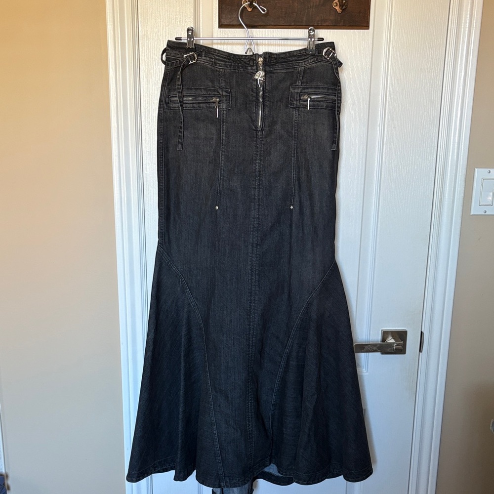 Just Cavalli Black Maxi Denim Skirt